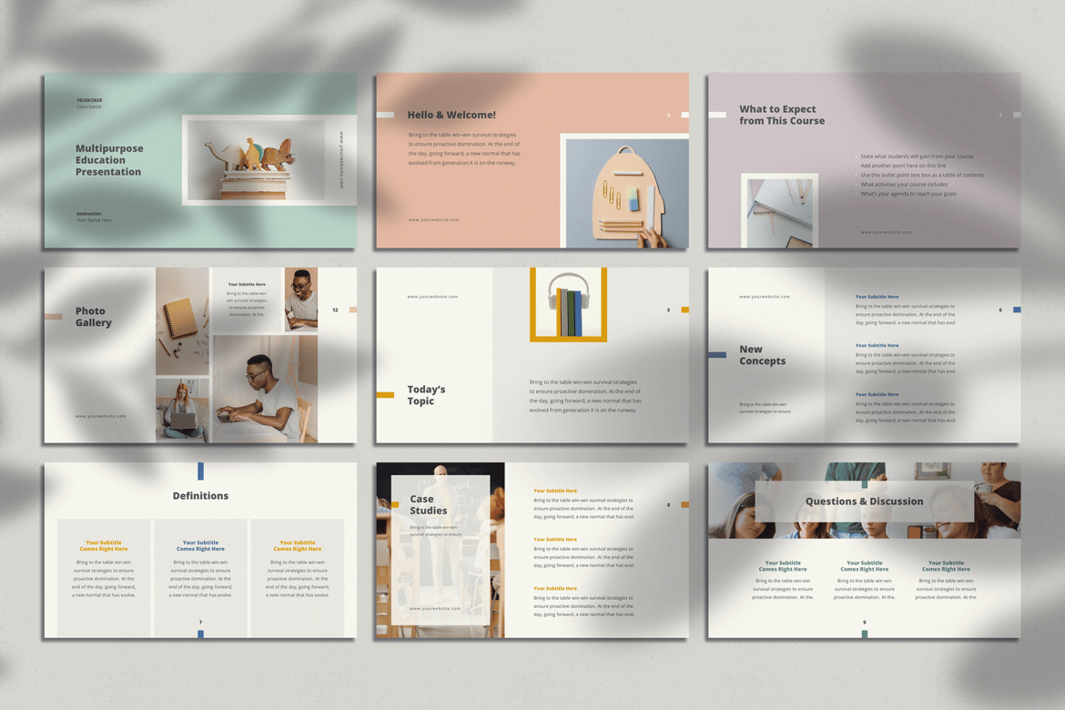 Template Presentasi Pendidikan Berwarna untuk PowerPoint yang Menarik