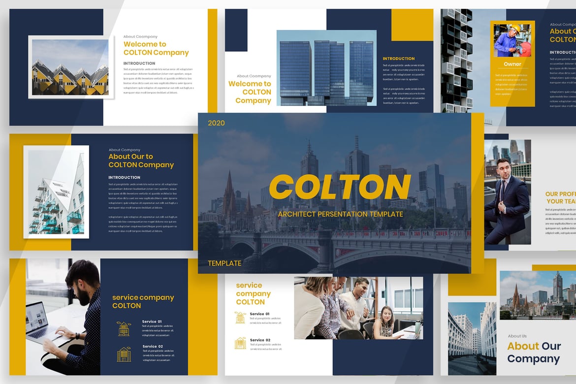 Template Presentasi Arsitektur Colton yang Elegan dan Multifungsi