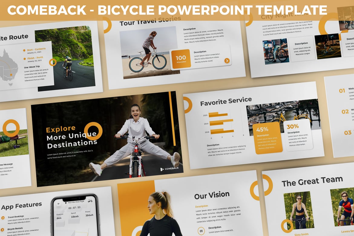 Template PowerPoint Comeback: Desain Modern untuk Presentasi Sepeda