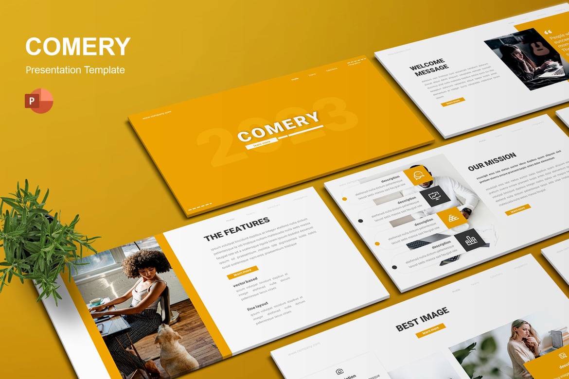 Template Presentasi PowerPoint Comery - Lookbook Kreatif untuk Semua Kebutuhan