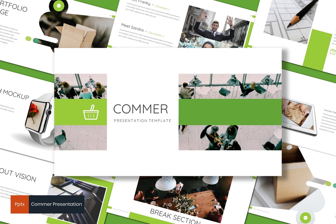 Template Presentasi Powerpoint Commer - Solusi Kreatif untuk Bisnis Anda