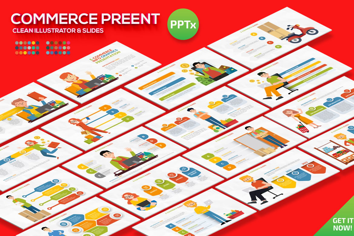 Template Presentasi Powerpoint Commerce yang Menarik