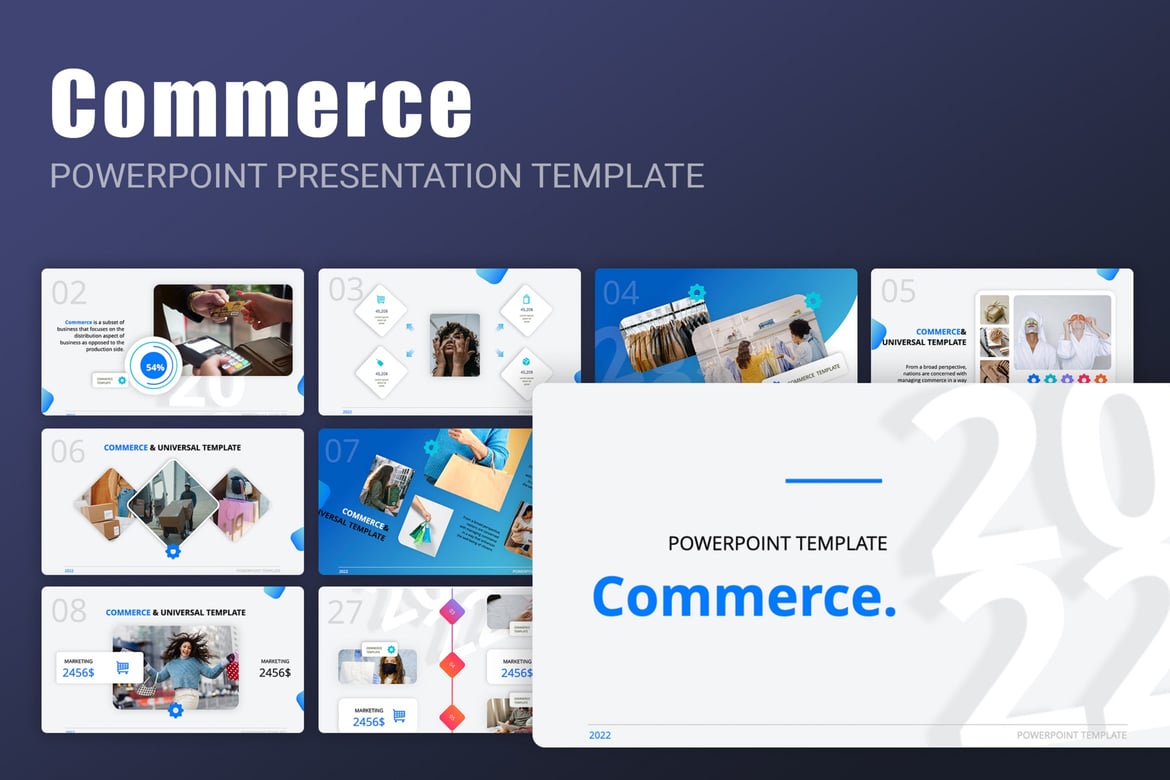 Template PowerPoint Commerce Modern dan Serbaguna