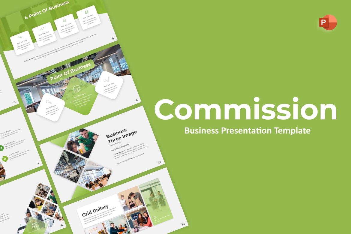 Template PowerPoint Bisnis Komisi yang Menarik dan Profesional