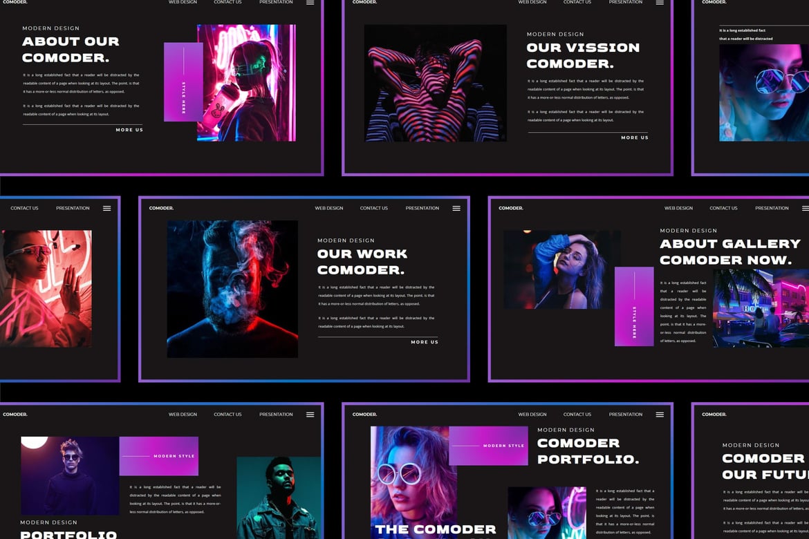 Template Powerpoint COMMODER - Presentasi Kreatif dan Menarik