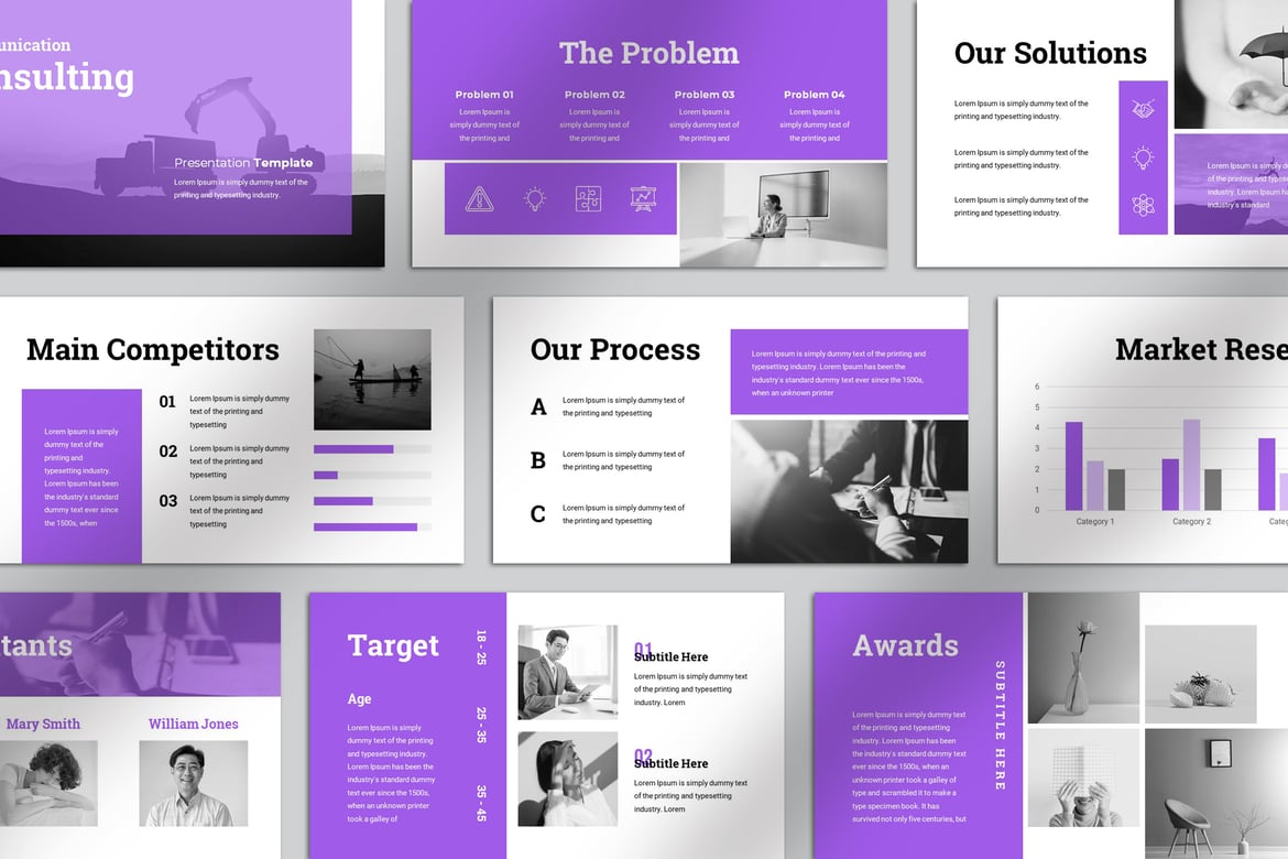 Template Presentasi PowerPoint untuk Konsultasi Komunikasi yang Modern dan Menarik
