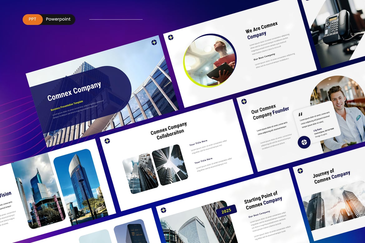Template Presentasi PowerPoint Comnex - Solusi Kreatif untuk Bisnis Anda