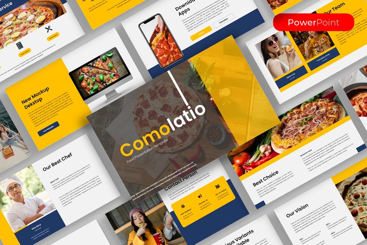 Template Presentasi Makanan Comolatio yang Menarik