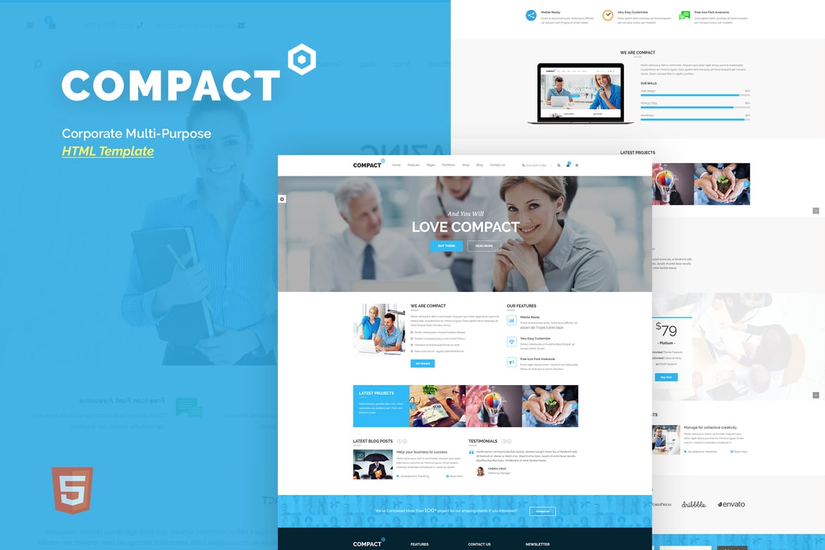Template Website Serbaguna - Compact untuk Perusahaan dan Bisnis
