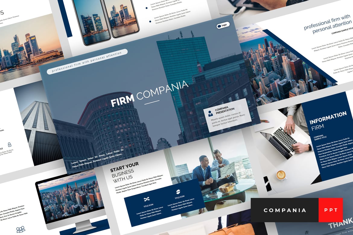 Template PowerPoint Compania - Solusi Presentasi Profesional untuk Bisnis Anda