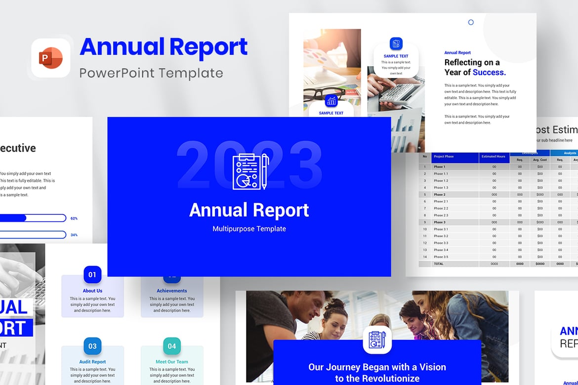 Template PowerPoint Laporan Tahunan Perusahaan yang Menarik