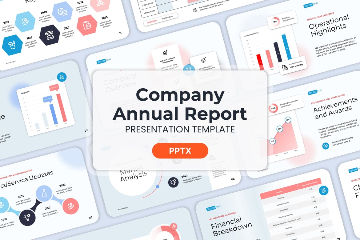Template Powerpoint Laporan Tahunan Perusahaan yang Profesional dan Menarik