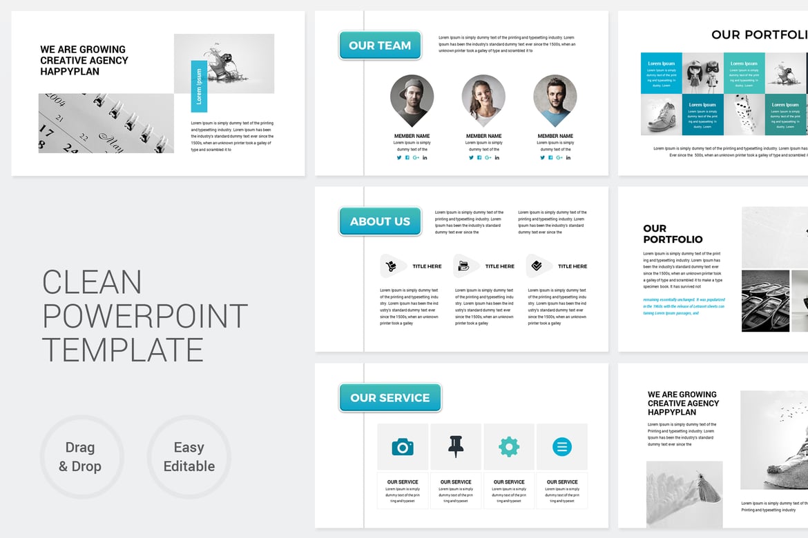 Template Presentasi PowerPoint Bisnis Modern dan Bersih