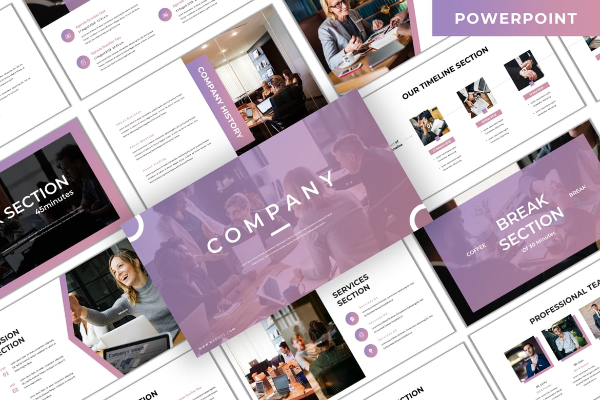 Template Powerpoint Bisnis - Company yang Modern dan Minimalis