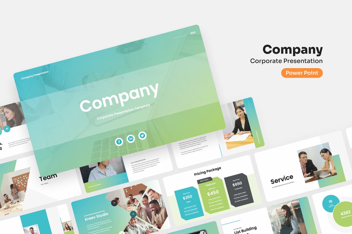 Template PowerPoint Korporat untuk Presentasi Profesional