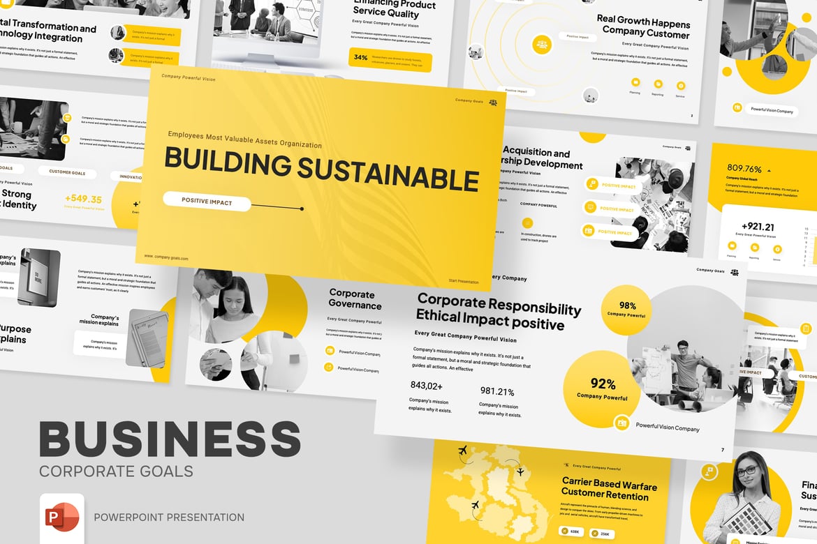 Template Presentasi Tujuan Perusahaan yang Profesional