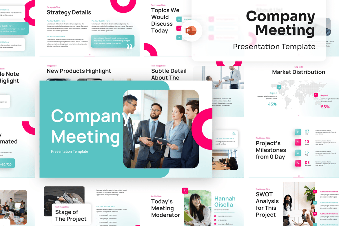 Template PowerPoint Rapat Perusahaan yang Menarik dan Profesional
