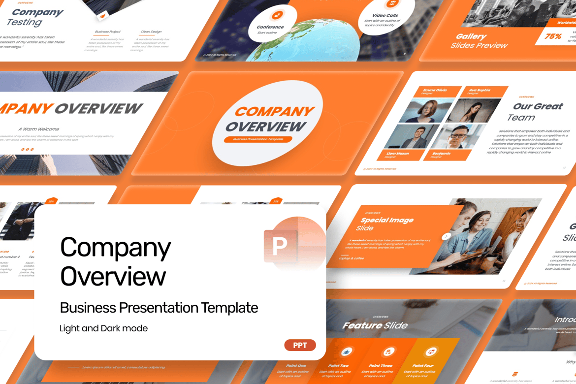 Template PowerPoint untuk Gambaran Perusahaan yang Menarik dan Profesional