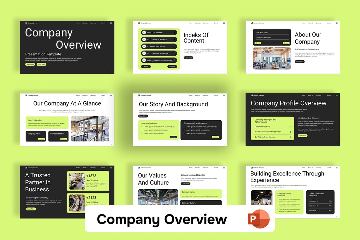 Template Presentasi PowerPoint Profil Perusahaan yang Menarik