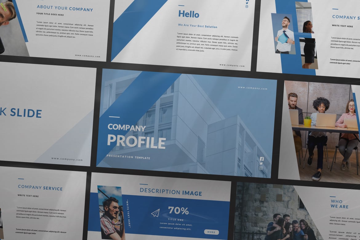 Template Powerpoint Presentasi Perusahaan yang Modern dan Profesional