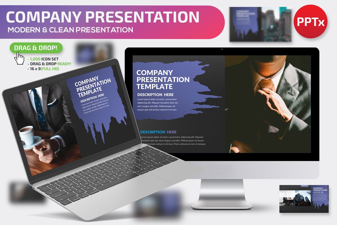 Template Presentasi PowerPoint Perusahaan yang Menarik
