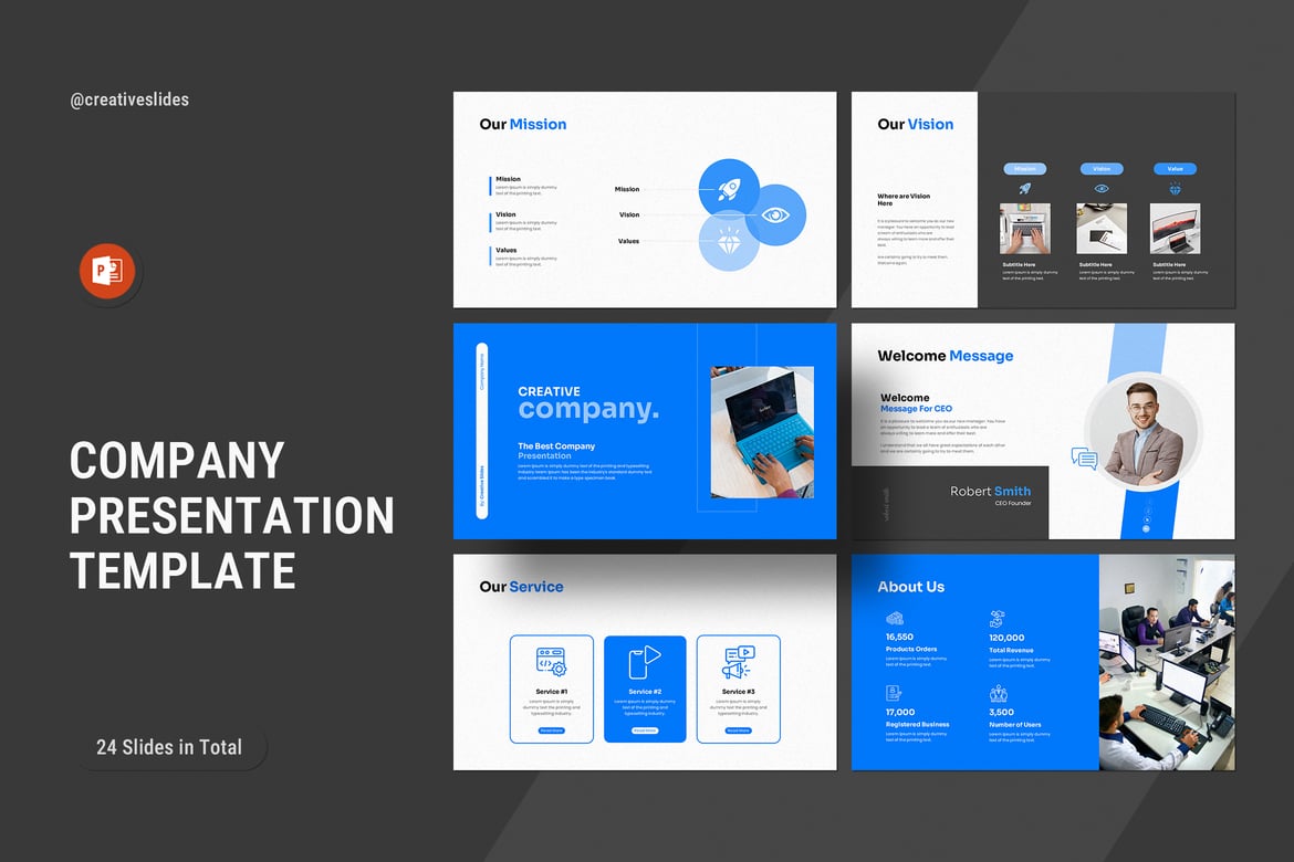 Template PowerPoint Perusahaan yang Profesional dan Menarik