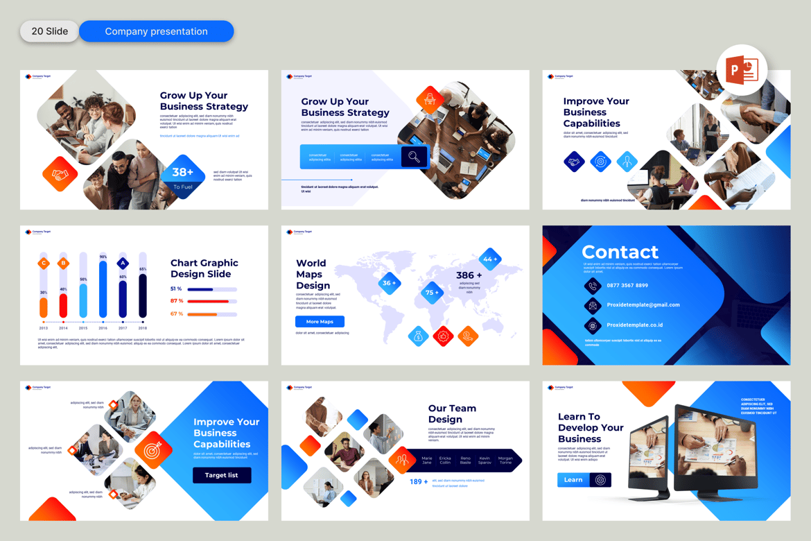 Template PowerPoint Perusahaan Profesional untuk Presentasi Strategis