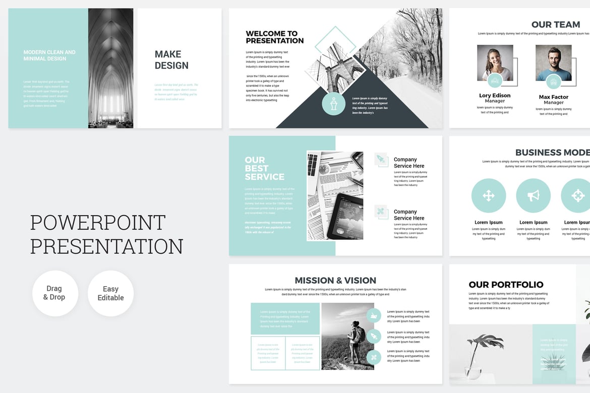 Template PowerPoint Bisnis Pro Clean yang Kreatif dan Modern