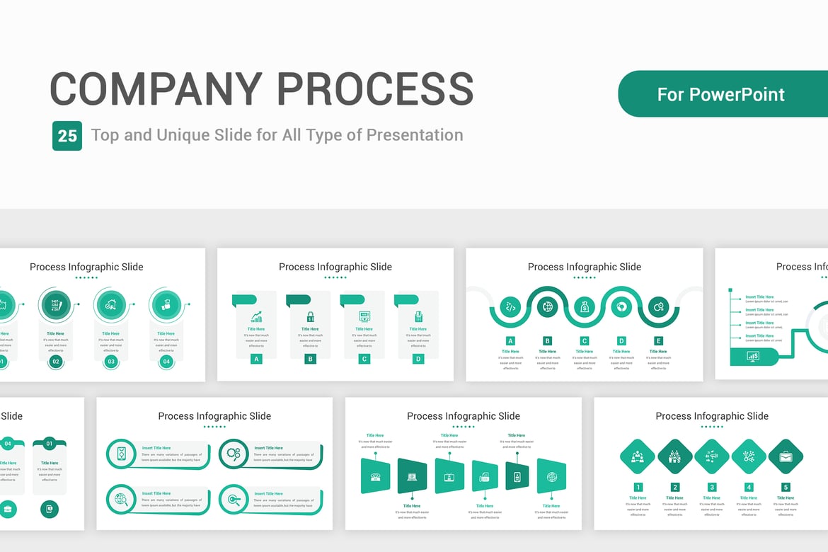 Template PowerPoint Proses Perusahaan yang Menarik