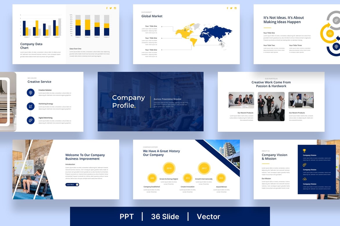 Template Presentasi Profil Perusahaan - PowerPoint Berkualitas Tinggi