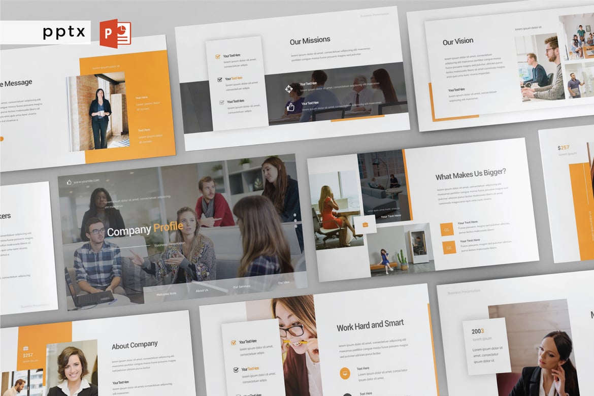 Template Presentasi PowerPoint Serbaguna V177 untuk Perusahaan Anda