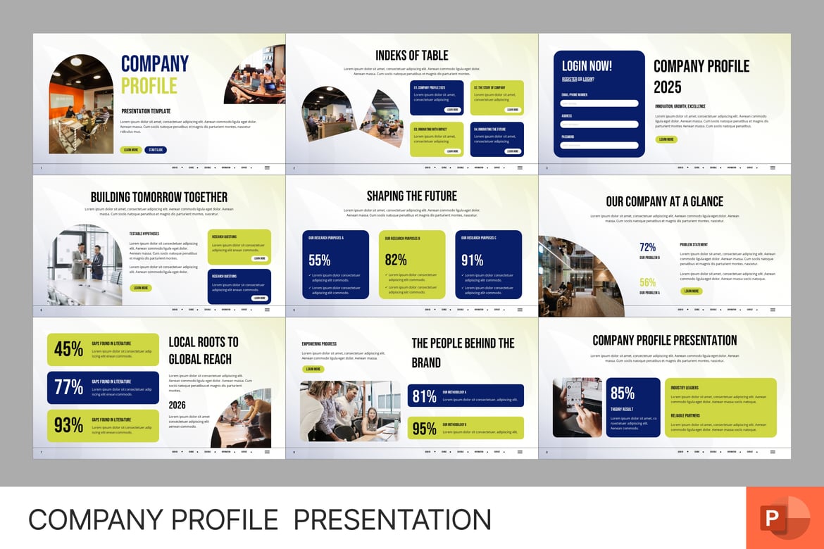 Template PowerPoint Profil Perusahaan Modern dan Profesional