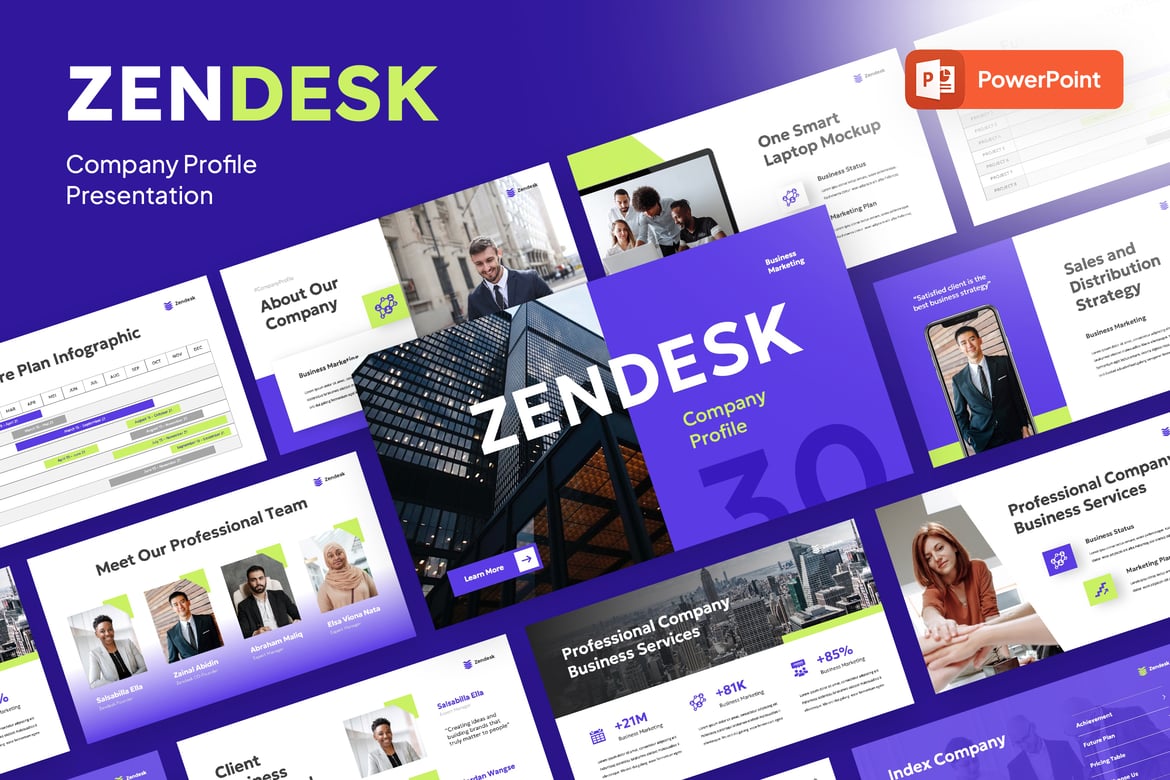 Template Presentasi PowerPoint Profil Perusahaan yang Profesional dan Menarik