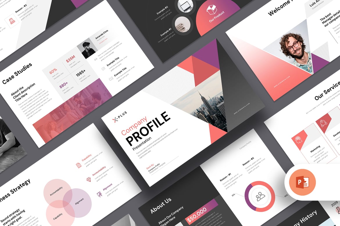 Template PowerPoint Profil Perusahaan Modern dan Profesional