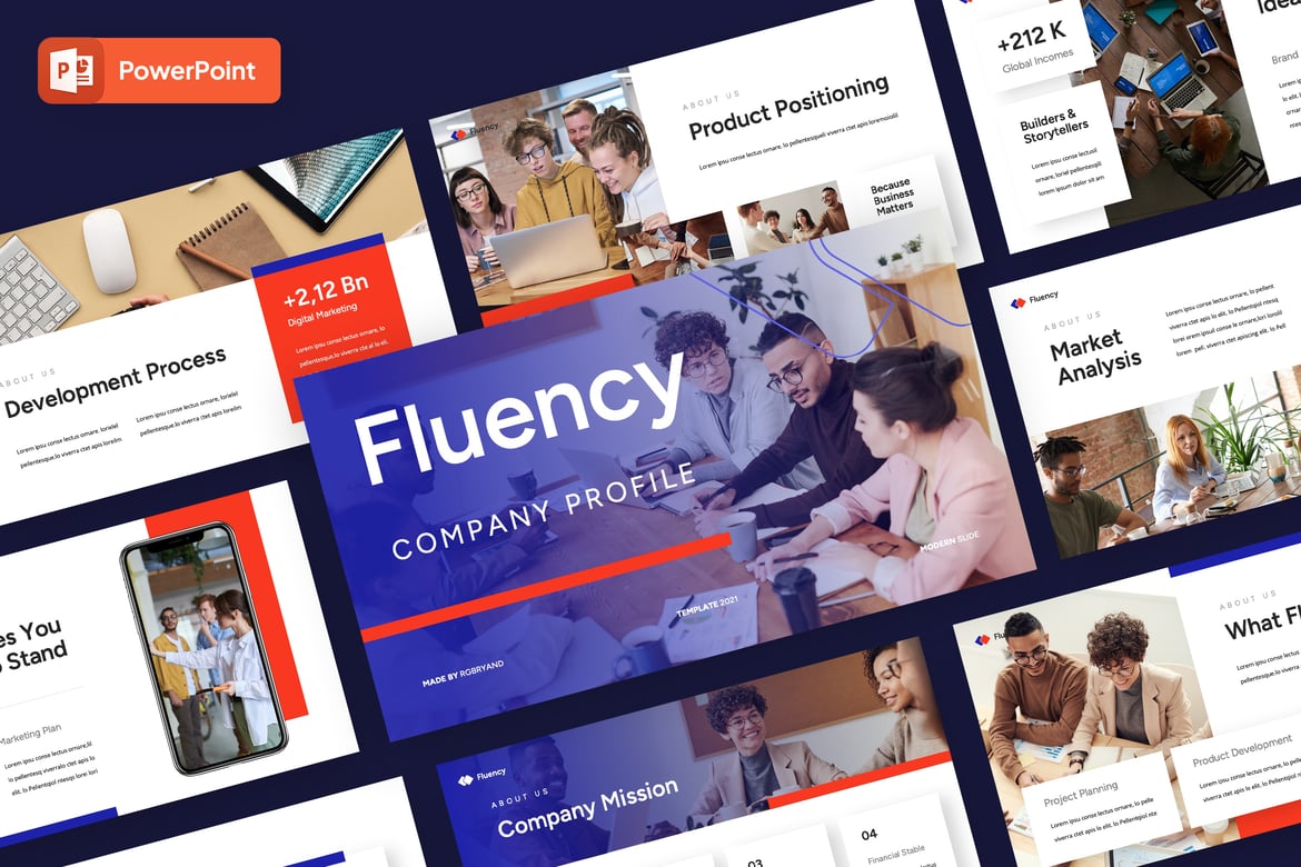 Template Presentasi Perusahaan Profesional untuk PowerPoint