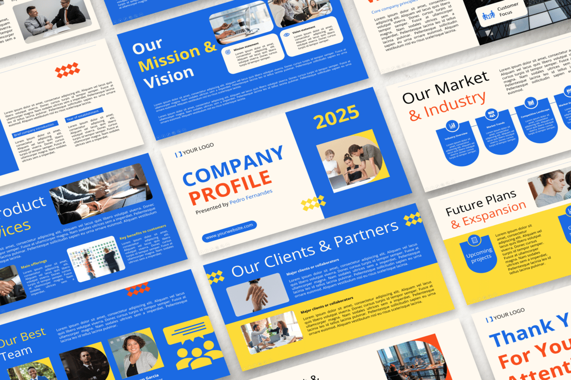 Template PowerPoint Profil Perusahaan yang Modern dan Elegan