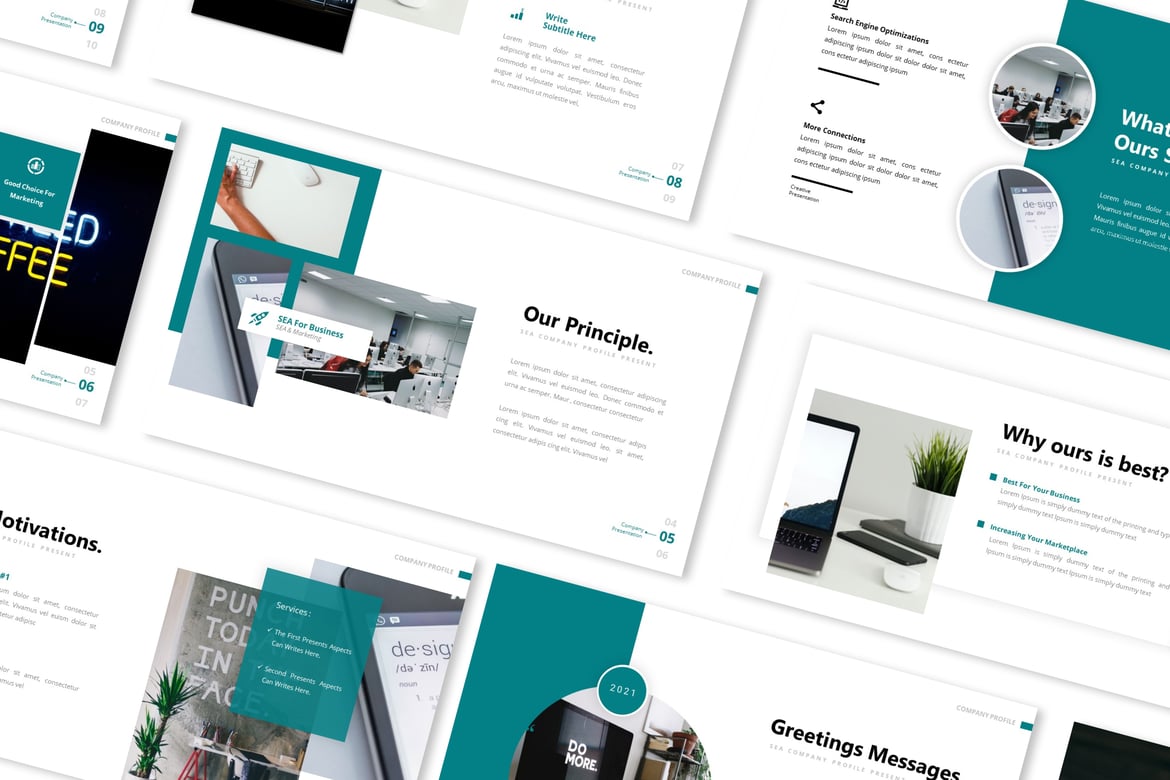 Template Presentasi PowerPoint Profil Perusahaan yang Menarik