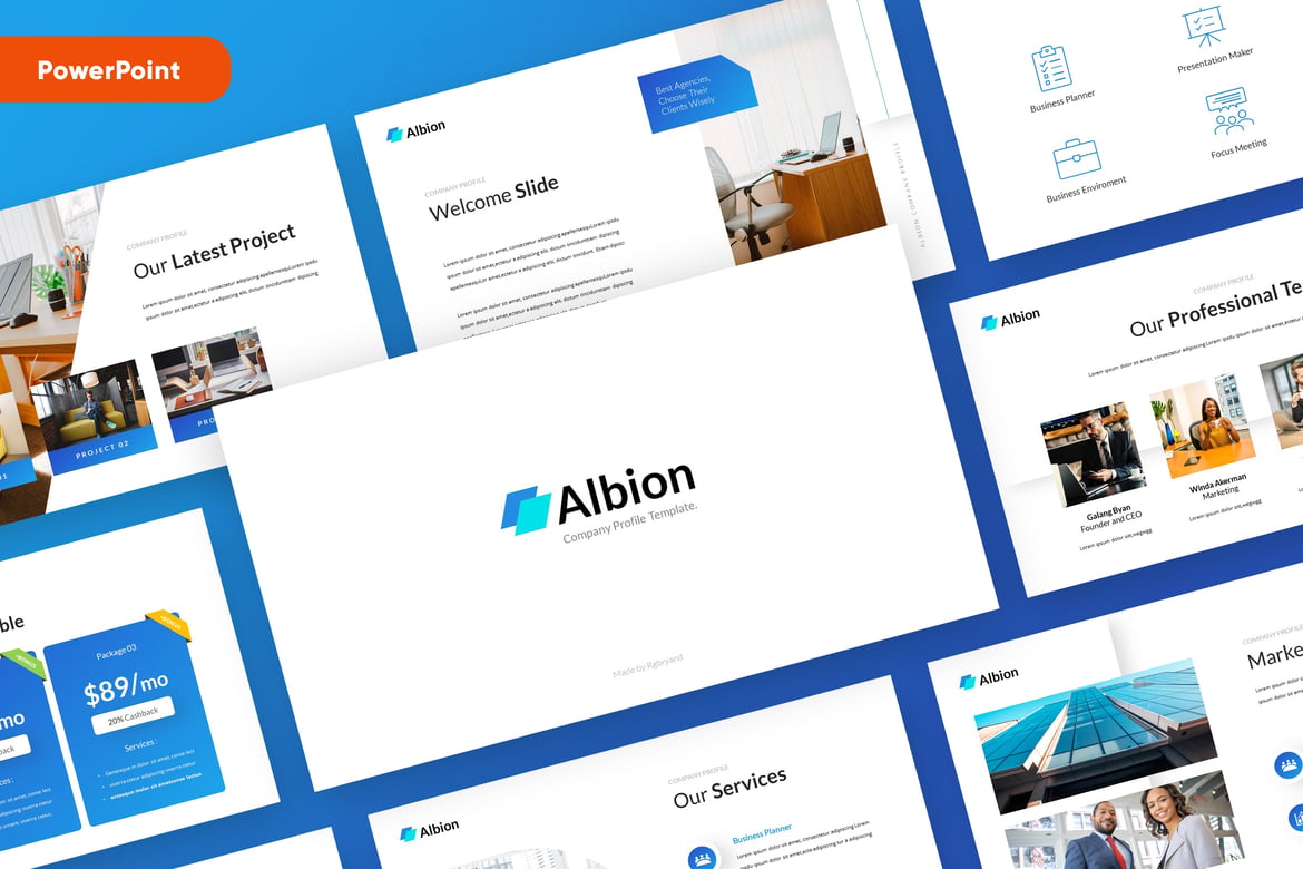Template Presentasi PowerPoint Profil Perusahaan yang Menarik