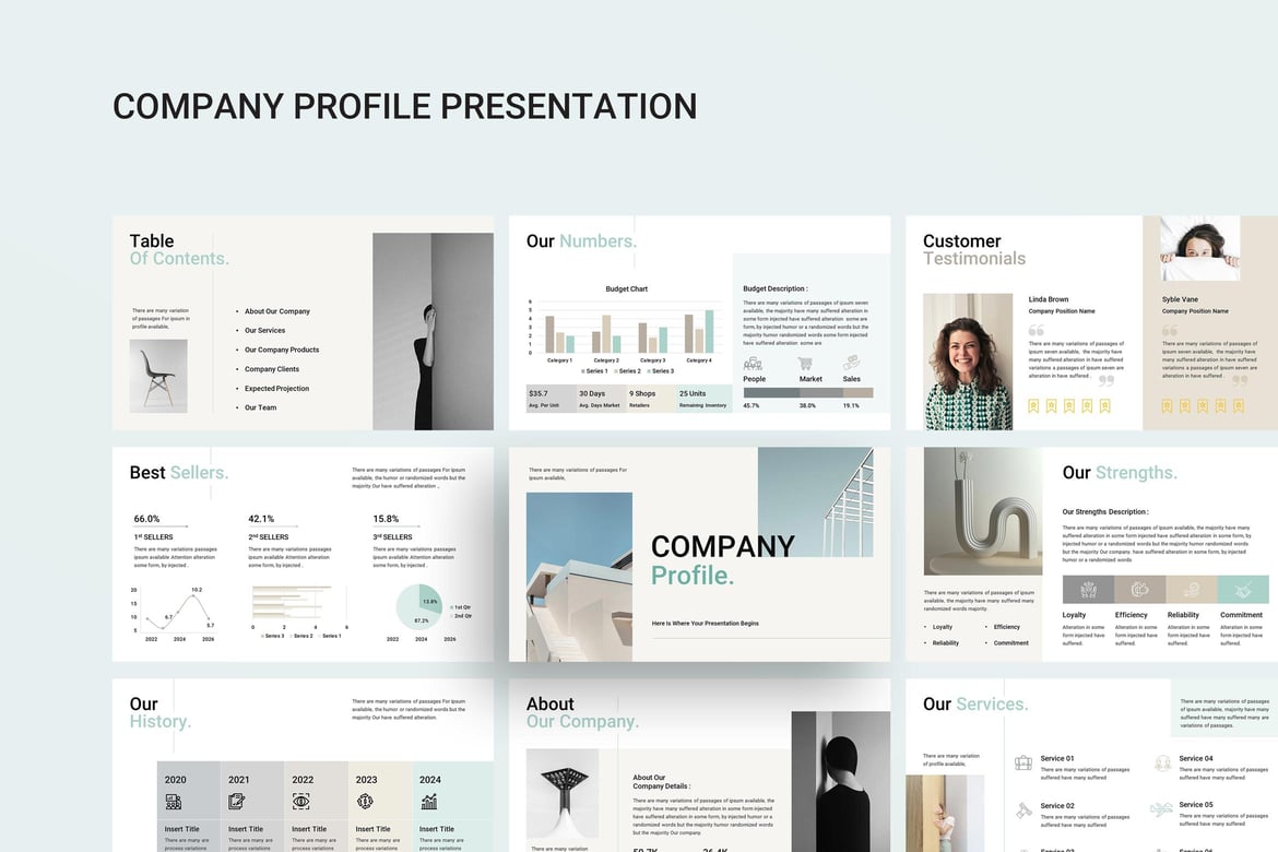 Template Presentasi PowerPoint Profil Perusahaan yang Menarik