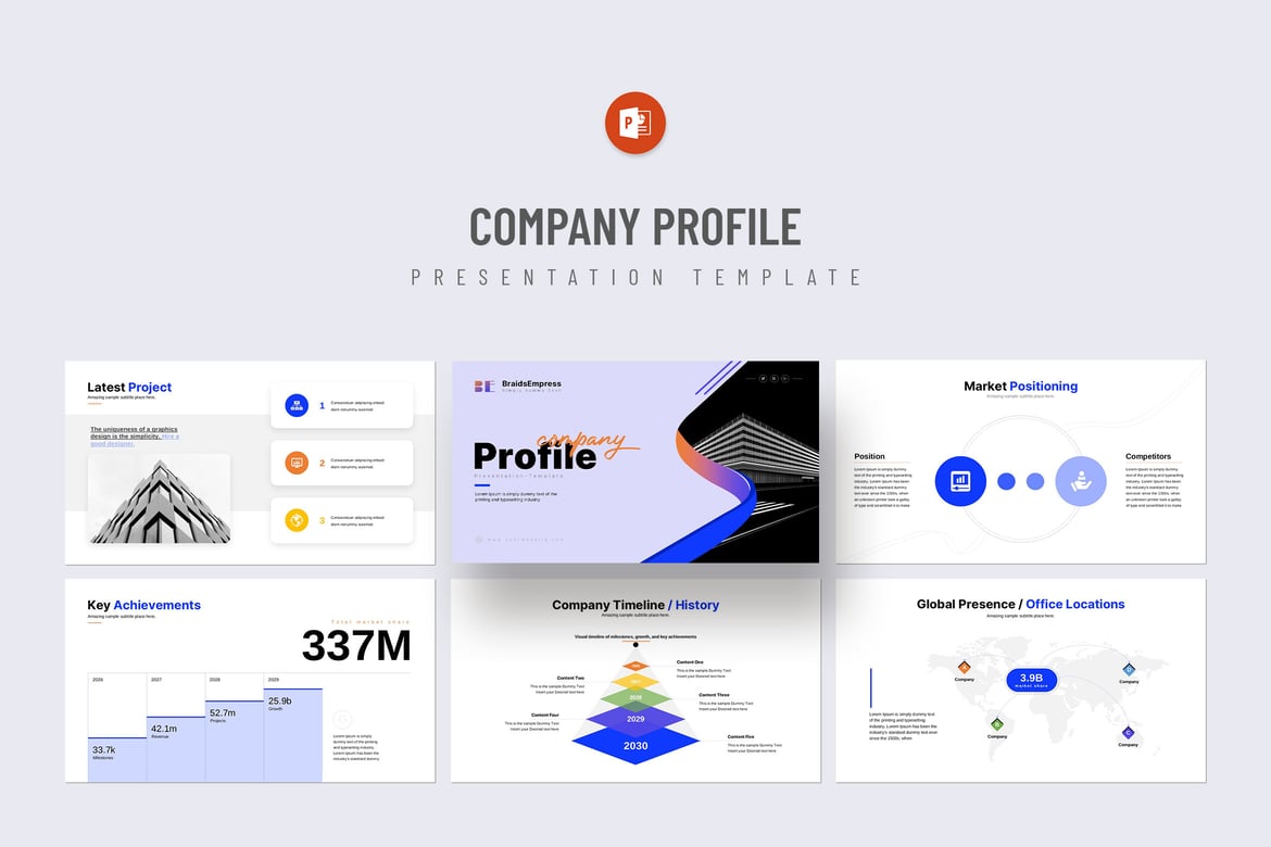 Template PowerPoint Profil Perusahaan yang Menarik dan Profesional