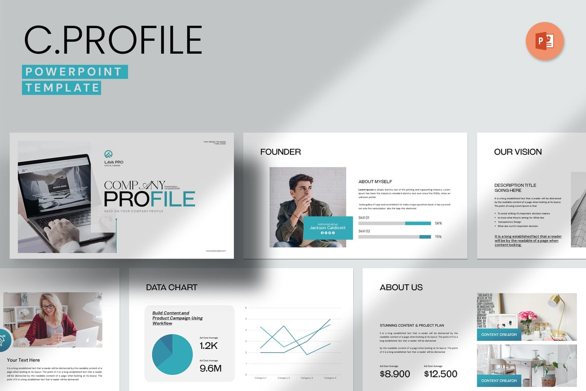 Template PowerPoint Profil Perusahaan yang Profesional dan Menarik
