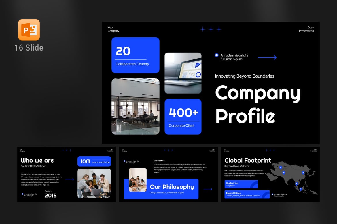 Template PowerPoint Profil Perusahaan yang Menarik dan Profesional