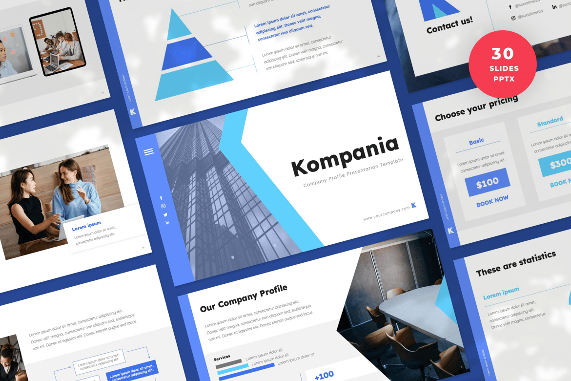 Template Presentasi Profil Perusahaan yang Elegan untuk PowerPoint