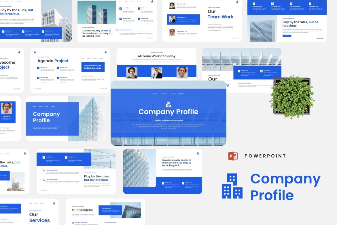 Template Powerpoint Profil Perusahaan yang Modern dan Profesional