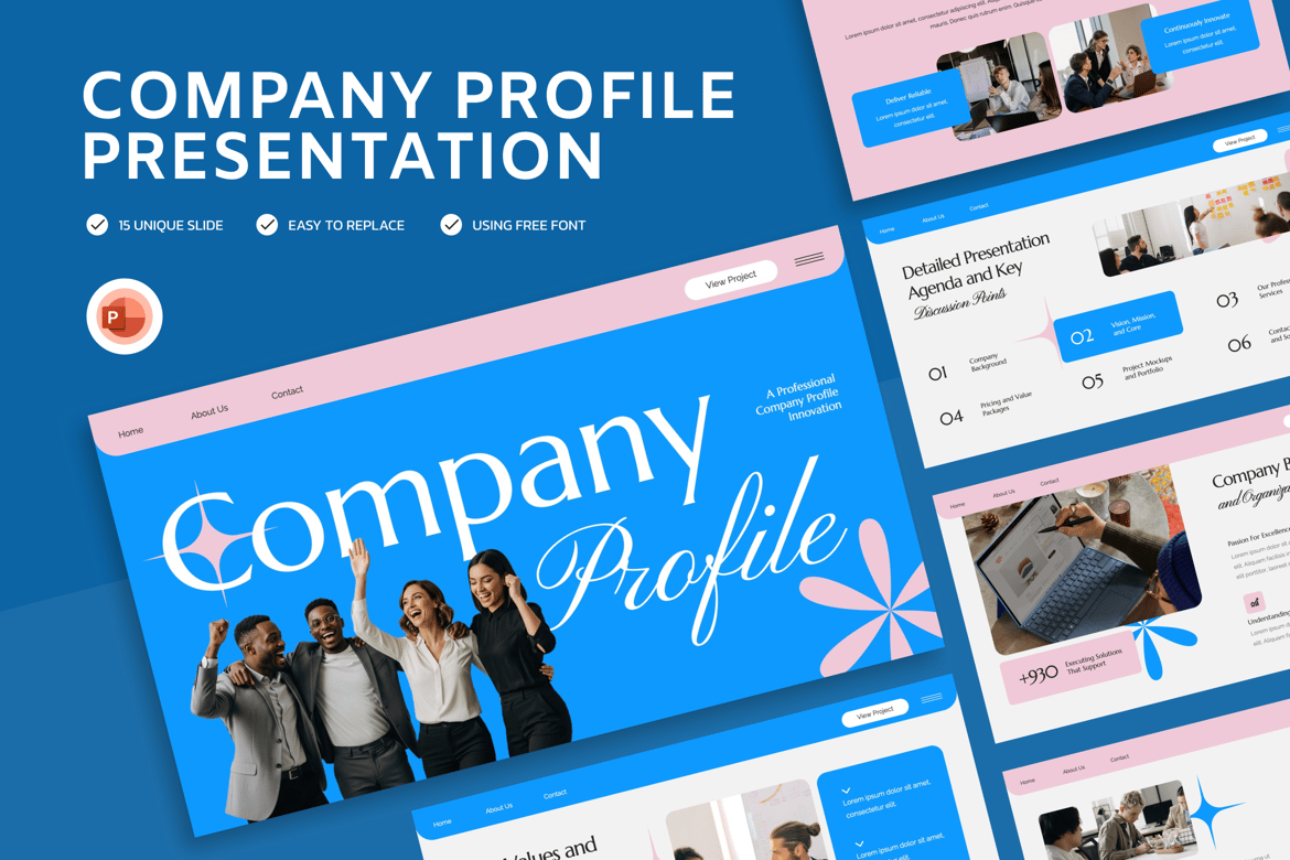 Template Powerpoint Profil Perusahaan yang Menarik dan Profesional