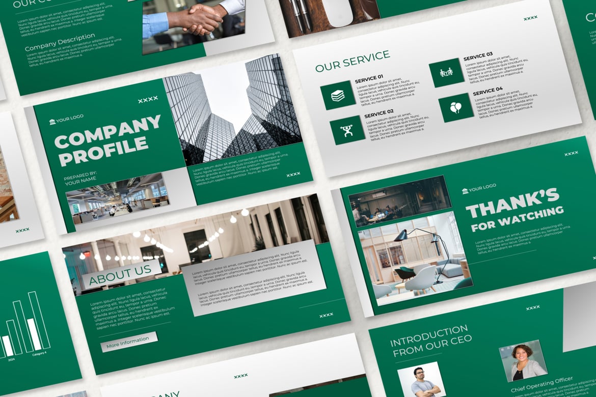 Template PowerPoint Profil Perusahaan yang Modern dan Menarik