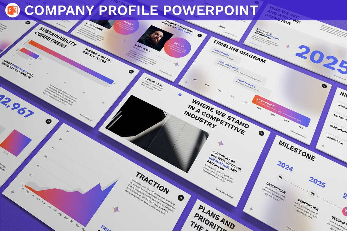 Template PowerPoint Profil Perusahaan yang Profesional dan Menarik