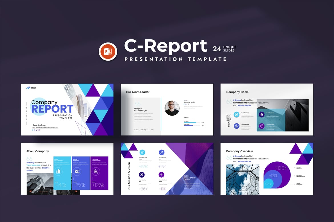 Template Presentasi PowerPoint Laporan Perusahaan yang Menarik