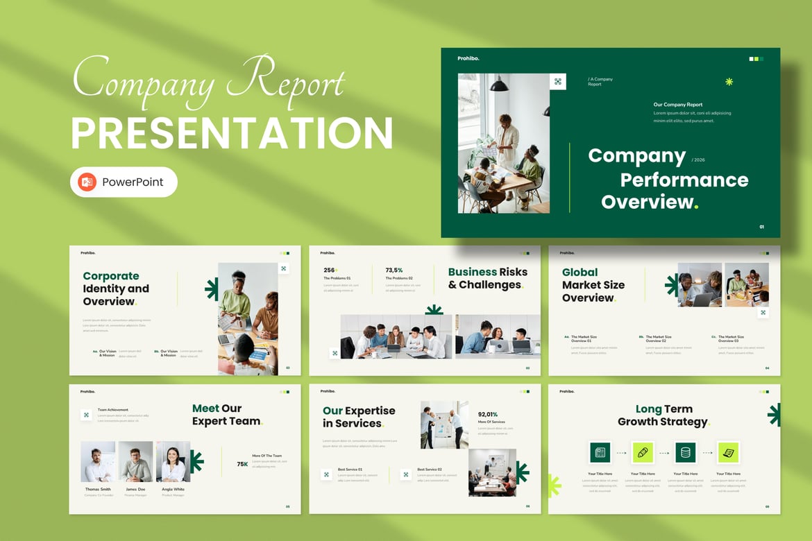 Template Presentasi Laporan Perusahaan Profesional dalam PowerPoint