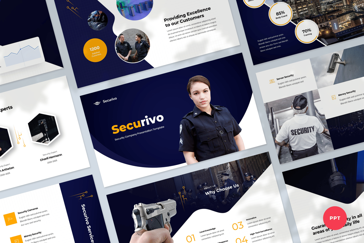 Template Presentasi PowerPoint Keamanan Modern untuk Bisnis Anda